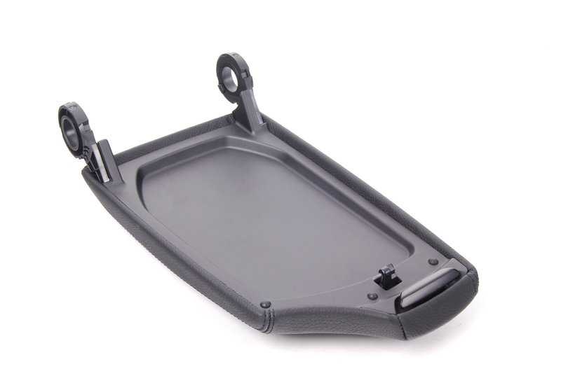 Tapa reposabrazos central de cuero negro OEM 51169202350 para BMW E88. Repuesto original BMW.