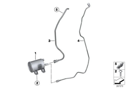 Tubería de ventilación OEM 16139470260 para BMW F20, F21, F22, F87 M2, F23. Original BMW.