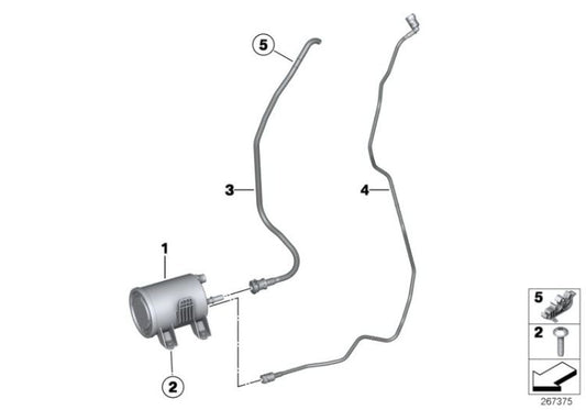 Lüftungsrohr für BMW 1 F20N -Serie, F21N, Serie 2 F22N, F23N, F87N (OEM 16139470260). Original BMW