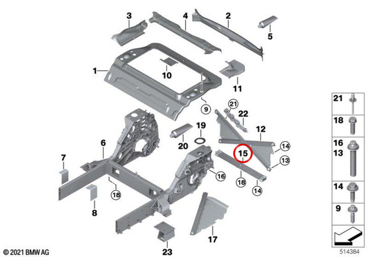 OEM Heckstabilisierungsstange 39206868859 für BMW i3 (I01). Original BMW.