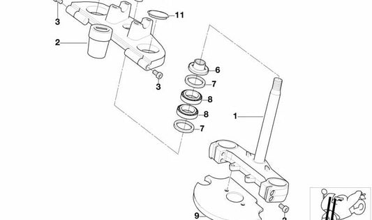 Contra-tubo OEM 31427650008 para motos BMW F 650 GS, G 650 GS, GS Dakar, GS Sertão. Original BMW Motorrad.