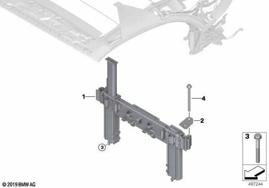 Unterstützungssystem des linken hinteren Schutzes für BMW 8 F91 -Serie, G14 (OEM 54627462265). Original BMW.