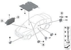 Unidade de controle do airbag para série BMW 2 F22, F22N, F23, F23N Série 3 F30, F30N, F34, F34N (OEM 65779461920). BMW original