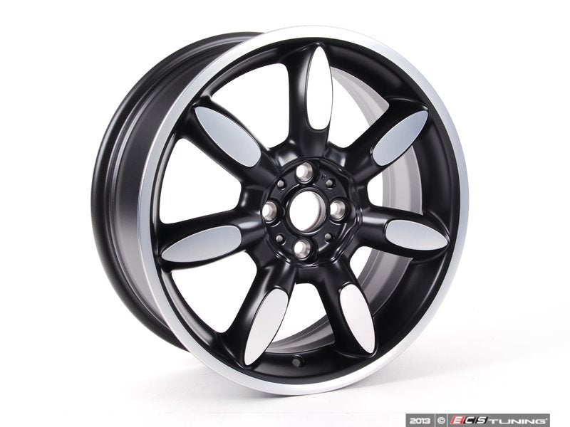 Alloy wheel 7Jx17 ET48 high gloss silver OEM 36116773800 for MINI R50, R53, R56, R55 Clubman, R52 Cabrio, R57 Cabrio, R58 Coupé, R59 Roadster... and more. Original MINI.