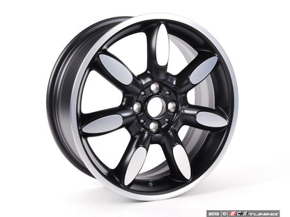 Alloy wheel 7Jx17 ET48 high gloss silver OEM 36116773800 for MINI R50, R53, R56, R55 Clubman, R52 Cabrio, R57 Cabrio, R58 Coupé, R59 Roadster... and more. Original MINI.