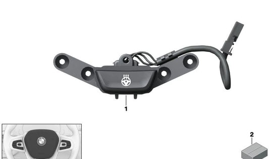 Botón calefacción volante OEM 61319383999 para BMW F40, F44, G42, G20, G21, G28, G22, G23, G26, G30, G31, G32, G11, G12, G14, G15, G16, G01, G08, G02, G05, G06, G07, G29. BMW originale.