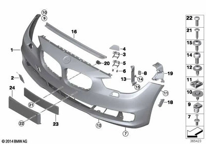 Soporte de conducción de aire para BMW Serie 5 F07, F10, F11 (OEM 51647268394). Original BMW