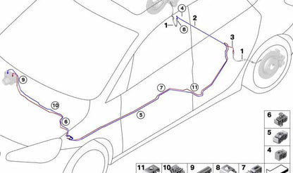 Tubería DSC grupo hidráulico trasera derecha OEM 34326854935 para BMW X1 F48 sDrive18i, sDrive18d... y más. Original BMW.