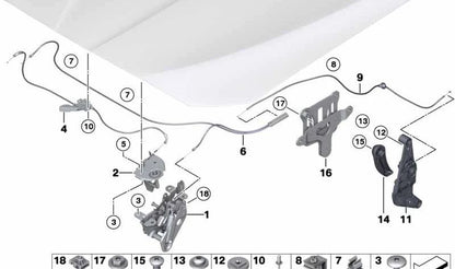 Soporte sujeción manguera OEM 07147228759 para BMW F07, F10, F11, F06, F12, F13, F01, F04, F25, E70, E71. Original BMW.