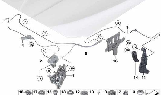 Lever for BMW 5 Series F07, F10, F11, F18, 7 Series F01, F02, F04 (OEM 51239113984). Genuine BMW