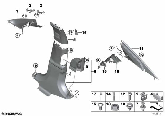 Parafuso da folha BMW 7 F01, F02, F04, G11, G12, MINI (OEM 0711906936). BMW original