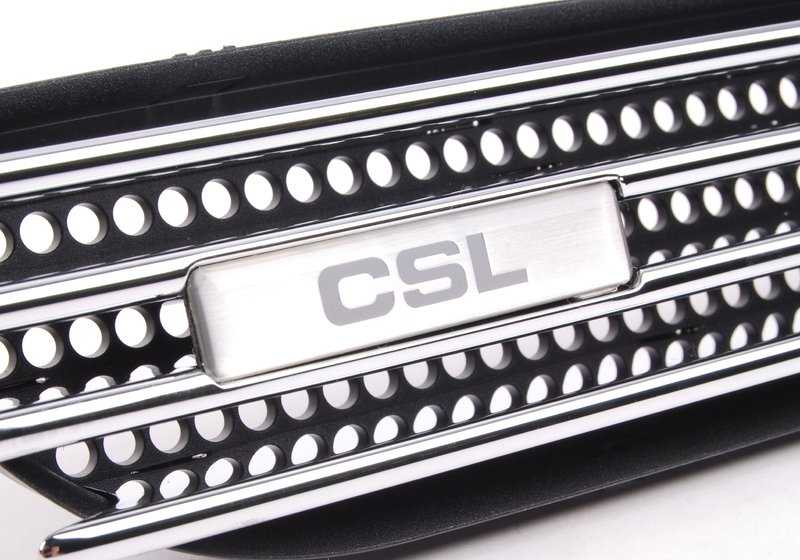 Griglia decorativa laterale sinistra 51137895913 per BMW E46 M3 CSL. Compatibile con modelli BL95 e BL96. BMW originale.