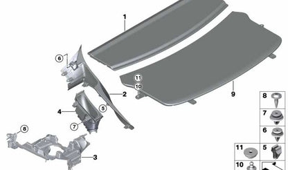Clip de sujeción OEM 51497396721 para BMW F34, F36. Original BMW.