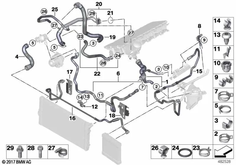 Fuel feed pipe for BMW F07, F10, F11, F06, F12, F13, F01N, F02N (OEM 11537649276). Original BMW.