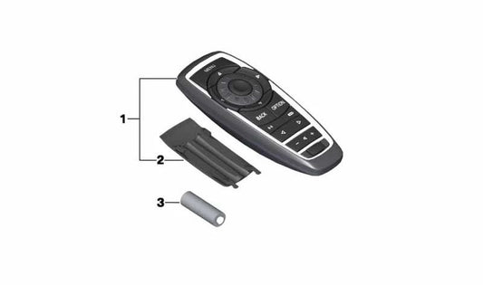 Mando a distancia para sistema de entretenimiento trasero OEM 65129231374 para BMW F07, F10, F11, F01, F02, F04. Original BMW.