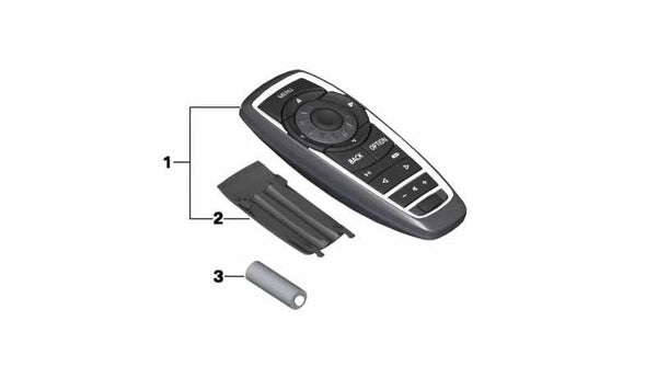 Mando a distancia para sistema de entretenimiento trasero OEM 65129231374 para BMW F07, F10, F11, F01, F02, F04. Original BMW.