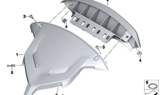 Cubierta regulador de parabrisas OEM 46637728788 para BMW R1200RT, R1250RT. Original BMW Motorrad.