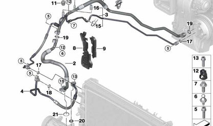 Tubo di pressione del compressore-condensatore per BMW F52, F45, F48, F49, F39 e Mini F54, F56, F57, F60 (OEM 64539289101). BMW originale