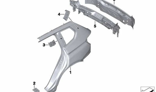 Refuerzo columna trasera derecha OEM 41219240064 para BMW X3 F25 (sDrive18d, sDrive20i). Compatible con modelos fabricados entre 2012 y 2017. Pieza original BMW.