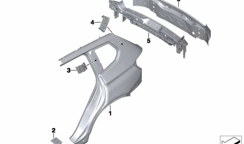 Refuerzo de chapa pilar C izquierdo OEM 41219240057 para BMW F25. Original BMW.