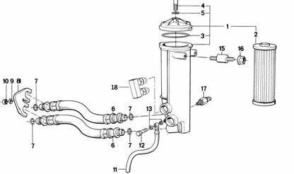 Juego de Elementos del Filtro de Aceite para BMW E32 (OEM 11421731635). Original BMW