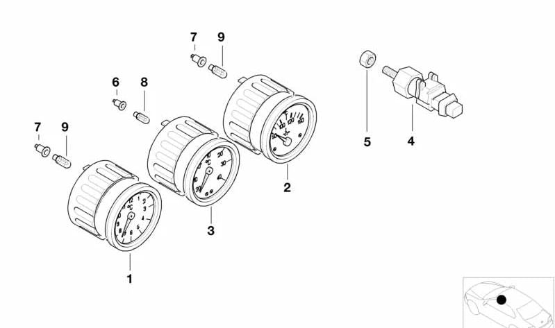 Indicador de temperatura de aceite OEM 62137893625 para BMW E36, Z3. Original BMW.