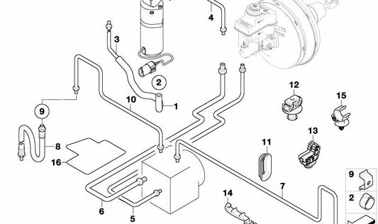 Lámina protectora térmica OEM 34326771358 para BMW Serie 7 E65, E66 (730i, 730Li con motor N52). Original BMW.