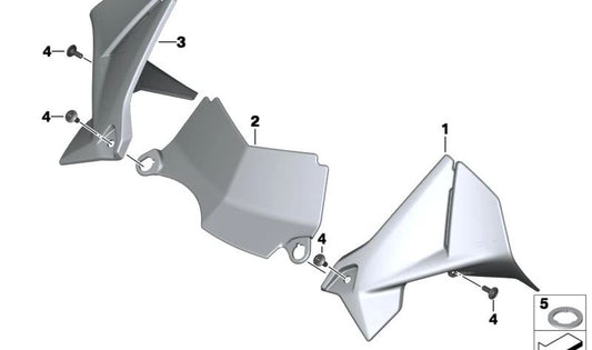 Carenado del puesto de pilotaje izquierdo OEM 46638528677 para motos BMW R1200GS, R1200GS Adventure... y más. Original BMW Motorrad.