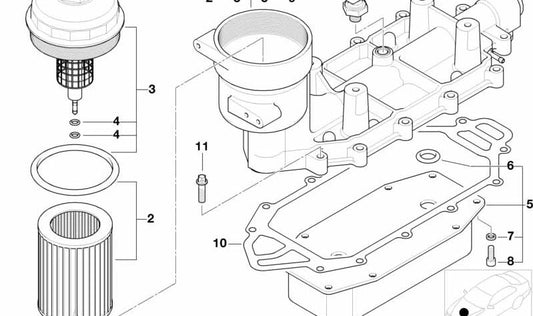 Metal Gasket for BMW E38, E65 (OEM 11422249250). Genuine BMW.
