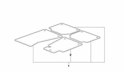 Alfombrillas de moqueta OEM 51471914406 para BMW E24. Juego completo en color antracita. Accesorio original BMW.