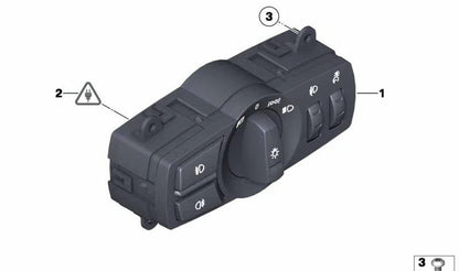 Interruptor de luces OEM 61316803962 para BMW F07, F07N, F10, F10N, F06, F06N, F12, F12N, F13, F13N, F01, F01N, F02, F02N, F04, F25, F26. Original BMW.