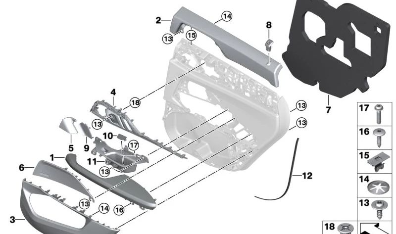 Right screw cover for BMW G26 (OEM 51425A47AA2). Original BMW