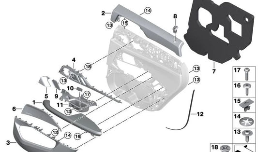 Right screw cover for BMW G26 (OEM 51425A47AA2). Original BMW