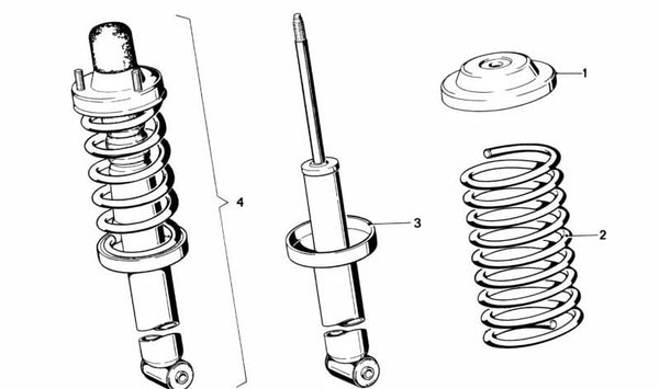 Muelle de suspensión OEM 31331125265 para BMW E21. Original BMW.
