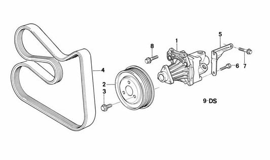 Soporte de dirección OEM 32421718532 para BMW E31 (8 Series). Original BMW.