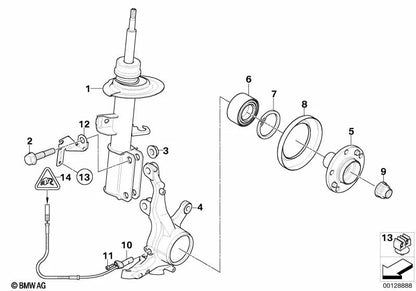 Amortiguador delantero derecho para BMW E53 (OEM 31316764600). Original BMW.
