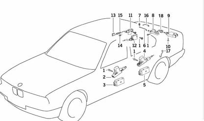 Motor de apertura maletero (actuador) OEM 51268350181 para BMW E32, E34, E24. Compatible con cierre centralizado. Original BMW.