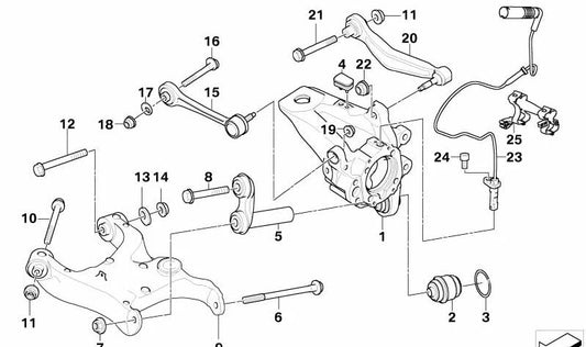 Mangueta trasera izquierda OEM 33326770923 para BMW E61 y E61N. Original BMW.