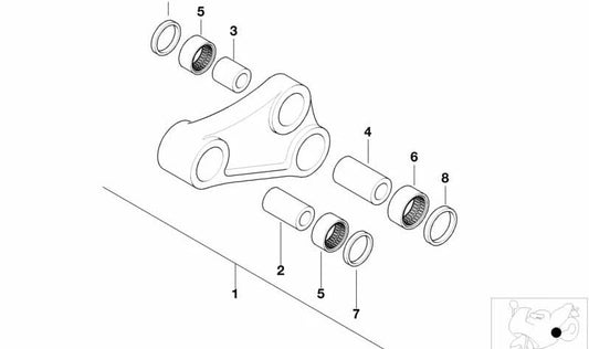 Amortiguador trasero OEM 33537650097 para motos BMW F650GS, G650GS, G650GS Sertão... y más. Original BMW Motorrad.