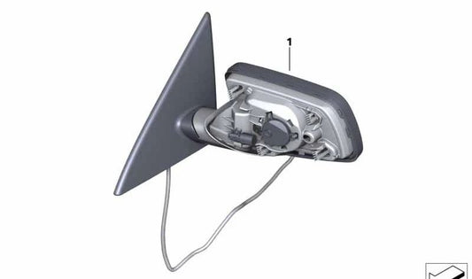 Espejo retrovisor derecho sin cristal con calefacción OEM 51167189354 para BMW E63 y E64. Repuesto original BMW.