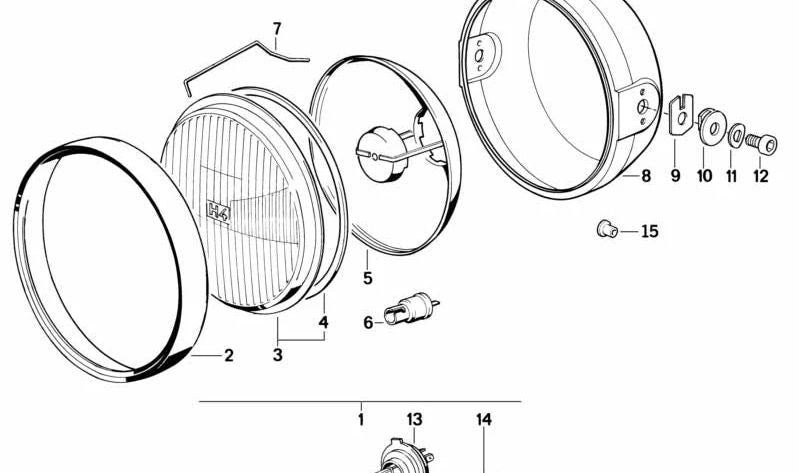 Disco de presión para faro OEM 63121244378 para BMW Motorrad R50, R60, R75, R100 (modelos R246 y R247). Compatible con años 1969 a 1984. Original BMW Motorrad.