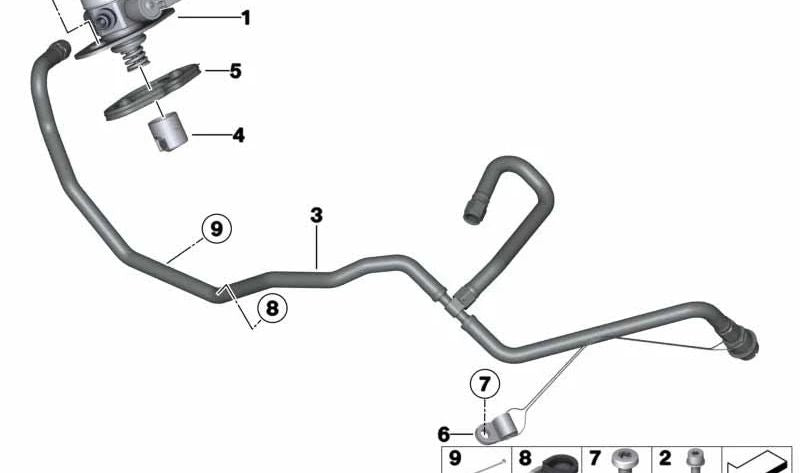 Bomba de alta presión de combustible OEM 13518604232 para BMW F07, F10, F11, F06, F12, F13, F01, F02, F15, F85, F16, F86. Original BMW.