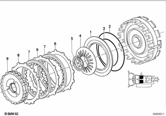TELERFEDE para BMW E21, E30, E12, E28, E34, E24, E23, E32, E31 (OEM 24231205945). BMW original.