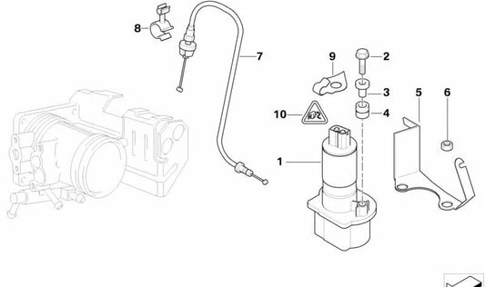 OEM 35401164436 Prise en charge de l'actionneur d'accélérateur pour BMW (modèles compatibles: E36). BMW d'origine.