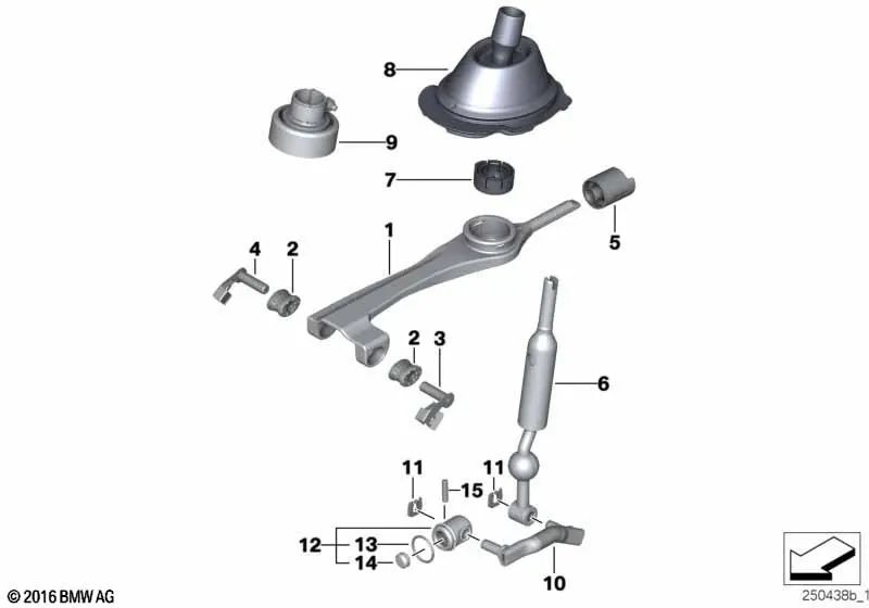 ARM de mudança reforçado para BMW Series 1 E81, E82, E87N, E88, Série 3 E90, E90N, E91, E91N, X1 E84 (OEM 25117566100). BMW original.