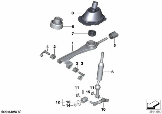 ARM de mudança reforçado para BMW Series 1 E81, E82, E87N, E88, Série 3 E90, E90N, E91, E91N, X1 E84 (OEM 25117566100). BMW original.