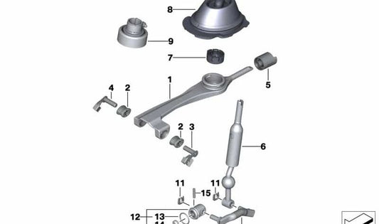 OEM change lever 25117560914 for BMW E81, E82, E87, E87N, E88, E90, E90N, E91, E91N, E92, E93, E84. Original BMW. Ideal to repair or replace the manual gear selector.