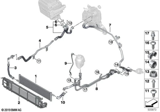 Power Control Unit Cable for BMW G01, G01N, G02, G02N (OEM 17128597286). Original BMW