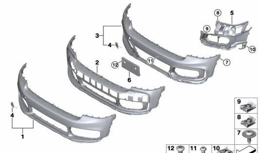 Revestimiento de parachoques delantero imprimado OEM 51117478626 para MINI Countryman F60 (2015–2020). Original MINI.