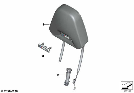 Leather Headrest for BMW F91, F92, F93 (OEM 52108094178). Original BMW.